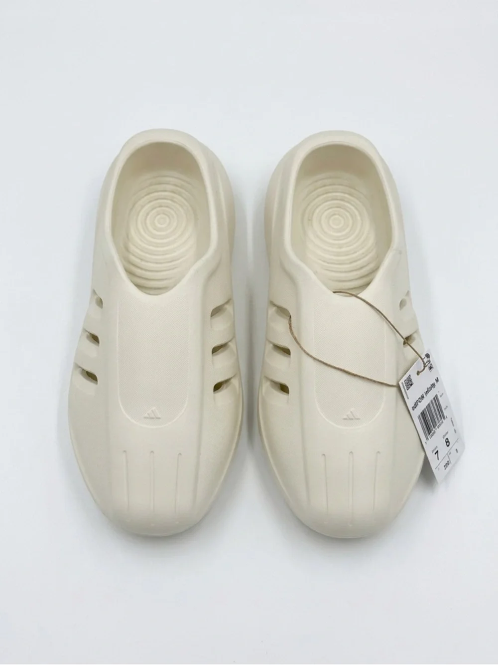 Adidas Men Adifom II Infinity Mules Size 7 Cream Slip-On Foam Clog Slides